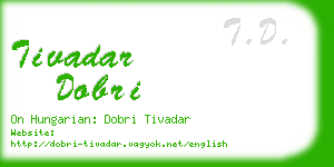 tivadar dobri business card